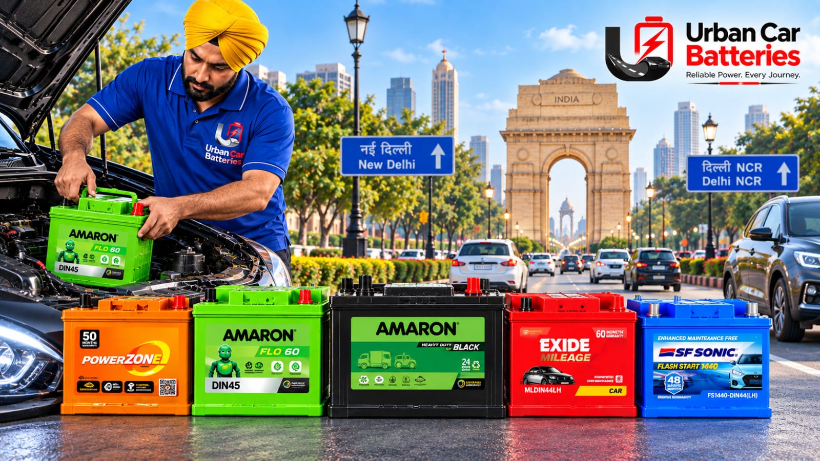 Technician replacing a car battery - We Come to You!
